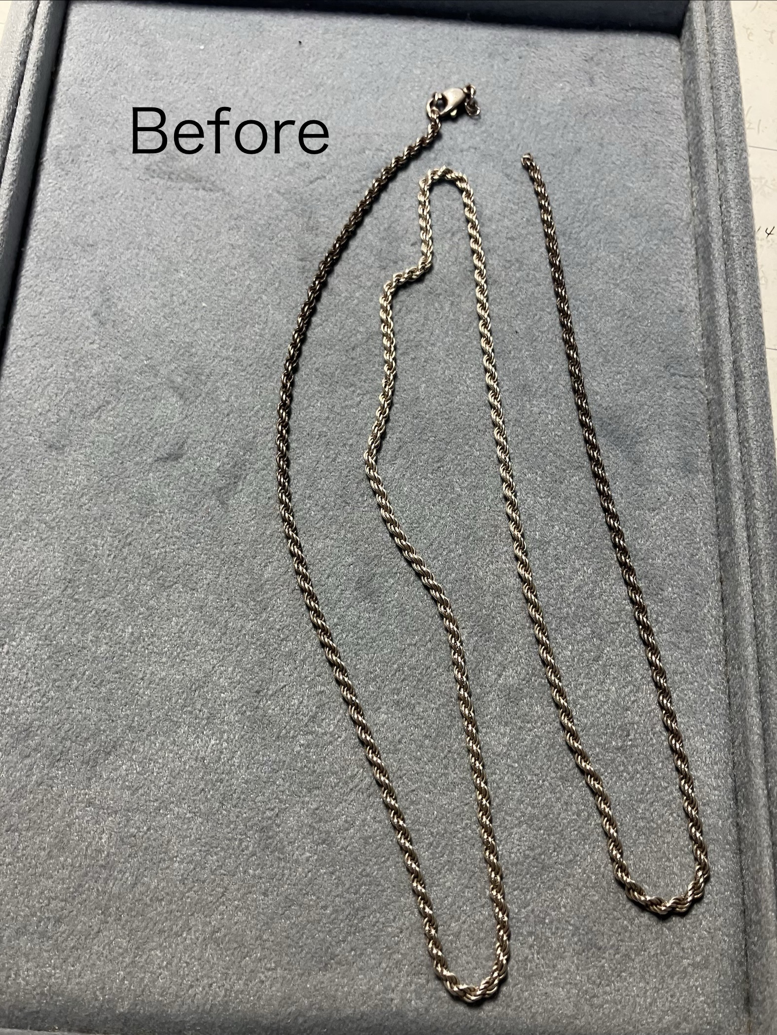 シルバーネックレス切れ修理 Before 全体